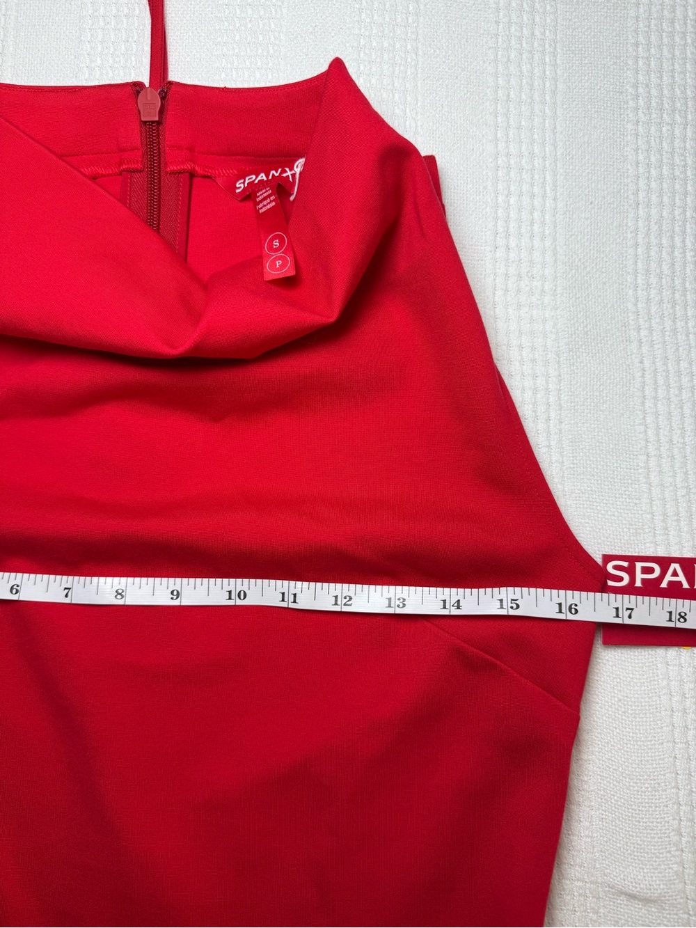 Spanx Red Ponte Sleeveless Midi Dress Cowl Neck Sculpting Size S - Picture 12 of 16